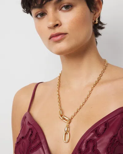 White House Black Market Pillowy Links Adjustable Y-necklace |  In Gold