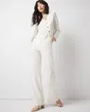 White House Black Market Pinstripe Button-tab Wide Leg Pants Trousers
