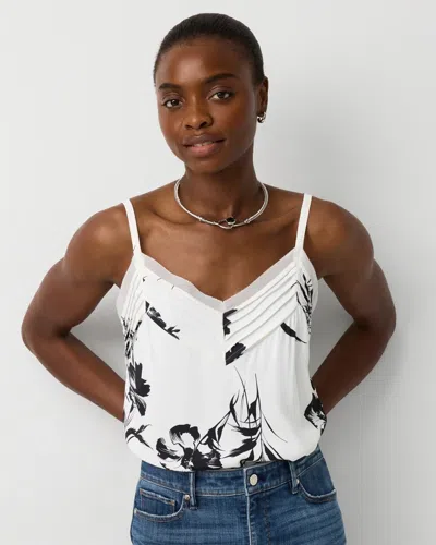White House Black Market Pintuck Crepe Tank Top