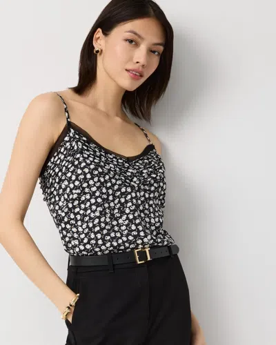 White House Black Market Pintuck Crepe Tank Top In Black