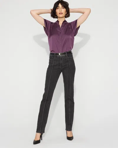 White House Black Market Pintuck High-rise Skinny Jeans In Black