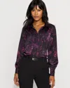 White House Black Market Pintuck Satin Shirt In Purple