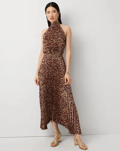 White House Black Market Pleated Midi Halter Dress