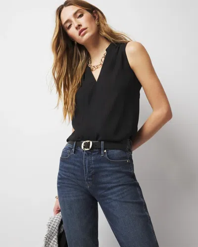 White House Black Market Pleated Shell In Black