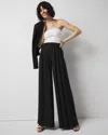 White House Black Market Pleated Ultra-wide Leg Pants In Black