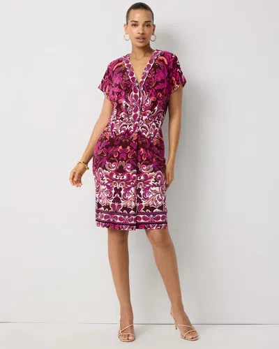 White House Black Market Pleated V-neck Dress