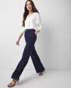 White House Black Market Pleated Wide Leg Pants In Officer Blue