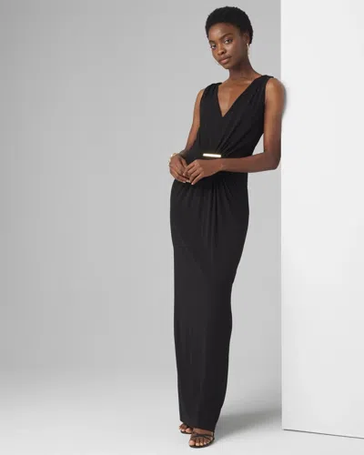 White House Black Market Plunging Back Gown In Black