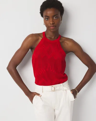 White House Black Market Pointelle Sweater Halter