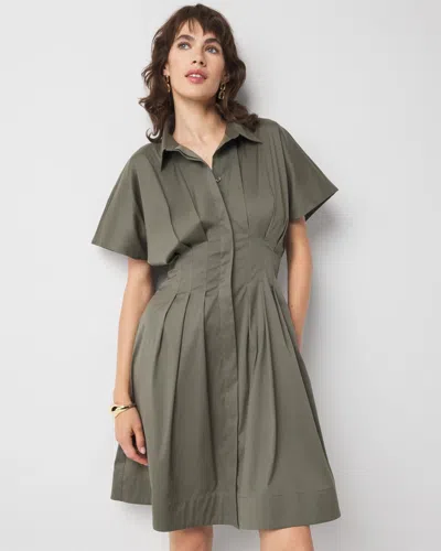 White House Black Market Poplin Corset Shirt Dress