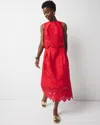 White House Black Market Poplin Eyelet A-line Skirt