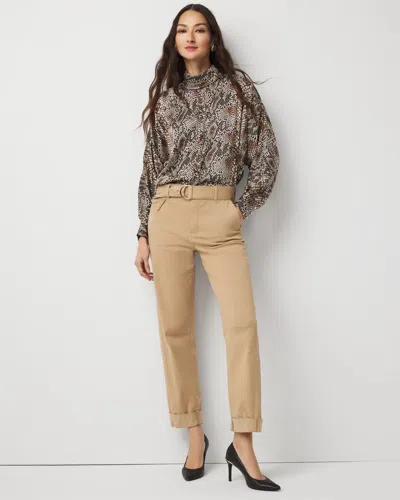 White House Black Market Pret High-rise Straight Ankle Pant In Brown