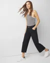 White House Black Market Pret Utility Wide Leg Cropped Jeans In Black