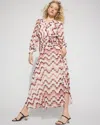 White House Black Market Printed Chiffon Maxi Dress In Gold