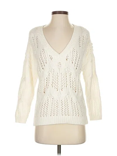 White House Black Market Pullover Sweater In White