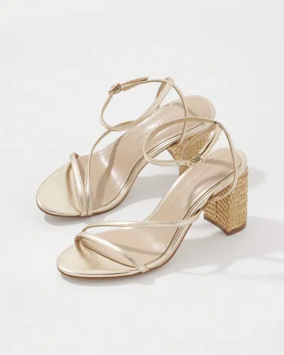 White House Black Market Raffia Sandals In Gold