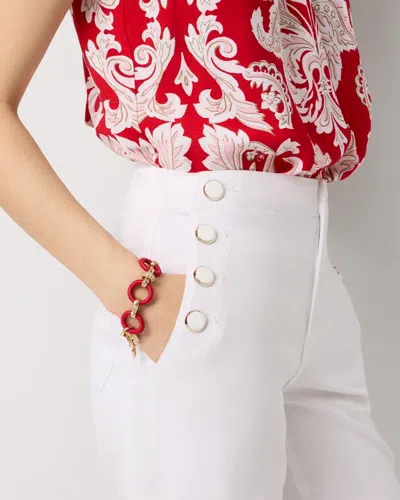 White House Black Market Raffia Toggle Bracelet |  In Red