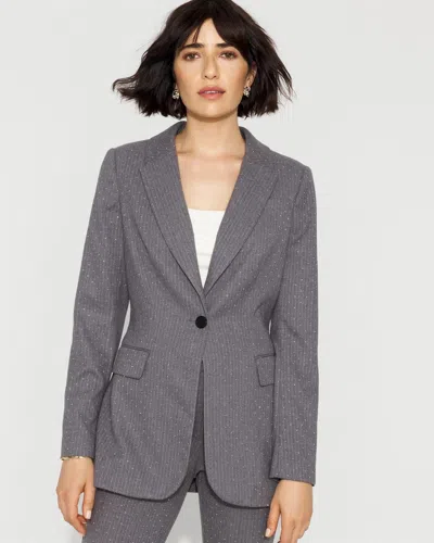 White House Black Market Relaxed Pinstripe One-button Blazer