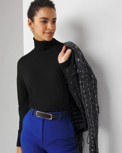 White House Black Market Relaxed Turtleneck Sweater In Black