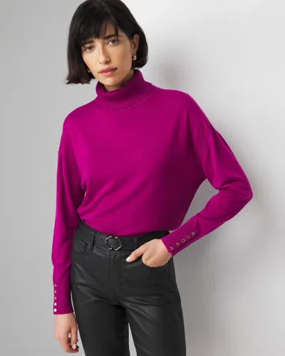White House Black Market Relaxed Turtleneck Sweater In Fuchsia