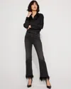 White House Black Market Removable Feather Hem Kick Flare Jeans In Black