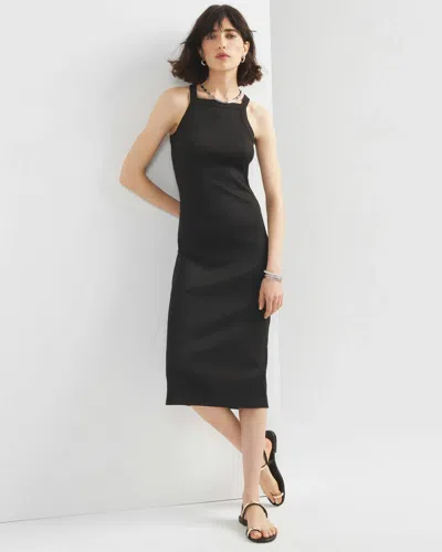 White House Black Market Ribbed Cutout Midi Dress In Black