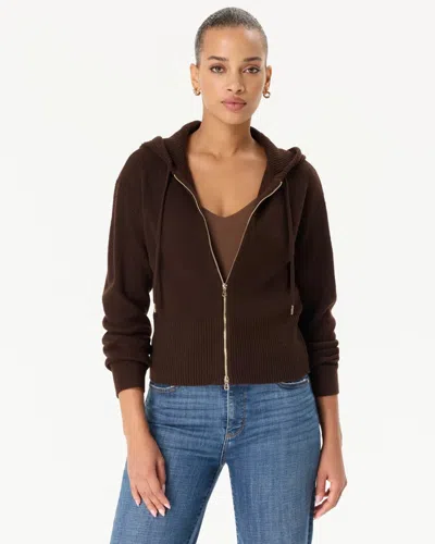 White House Black Market Ribbed Knit Zip Hooded Sweater Jacket In Ravine