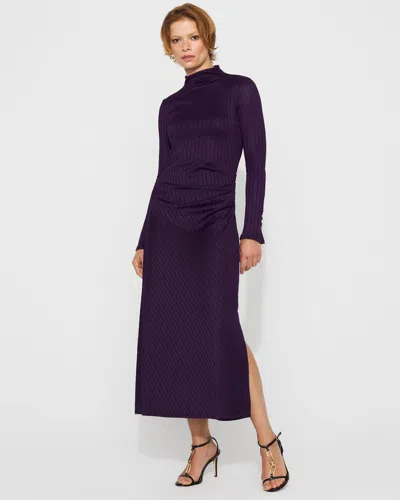 WHITE HOUSE BLACK MARKET RIBBED LONG SLEEVE MAXI DRESS