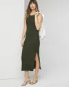 White House Black Market Ribbed Sleeveless Midi Dress In Sergeant