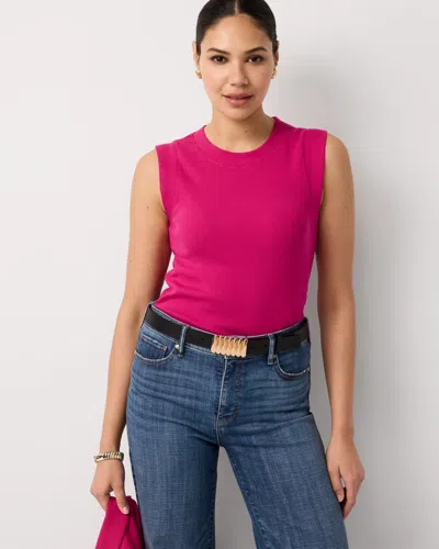 White House Black Market Ribbed Stretch Ruched Side Tank Top