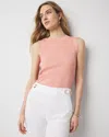 White House Black Market Ribbed Stretch Ruched Side Tank Top In Purple