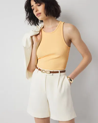 White House Black Market Ribbed Stretch Tank Top In Yellow
