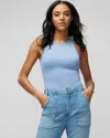 White House Black Market Ribbed Tank In Denim Blue