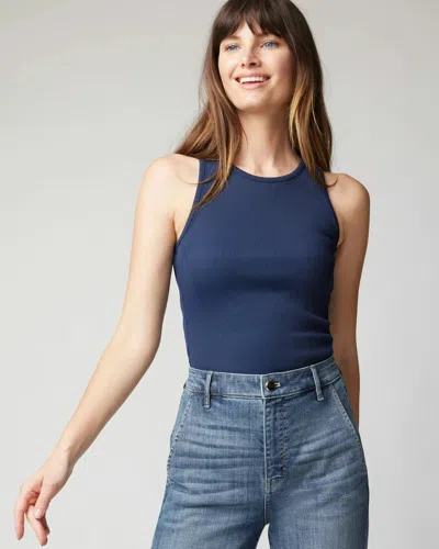 White House Black Market Ribbed Tank In Officer Blue
