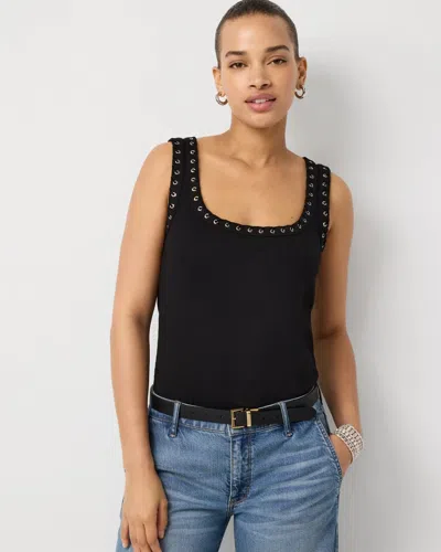 White House Black Market Ribbed Tank Top In Black