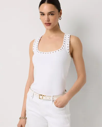White House Black Market Ribbed Tank Top In White
