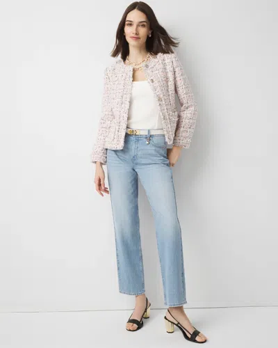 White House Black Market Rigid Stretch High-rise Straight Jeans In Blue