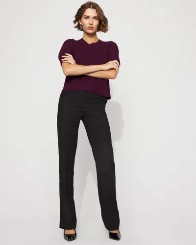 White House Black Market Riley Embellished High-rise Trousers In Burgundy