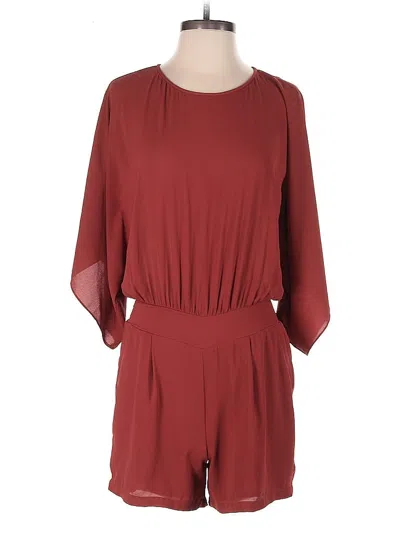 Pre-owned White House Black Market Romper In Burgundy