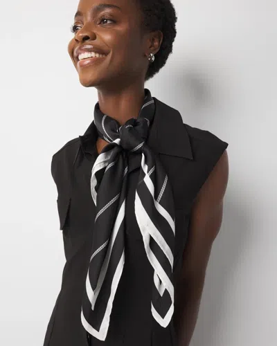White House Black Market Rope Print Square Scarf In Rope Black And Ecru