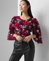 White House Black Market Rose Print Blouse In Bella Rosa S Indulgent