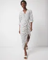 White House Black Market Ruched Crepe Midi Shirt Dress