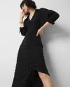 White House Black Market Ruched Crepe Midi Shirt Dress