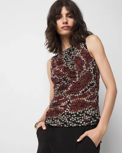 White House Black Market Ruched Mesh Tank Top