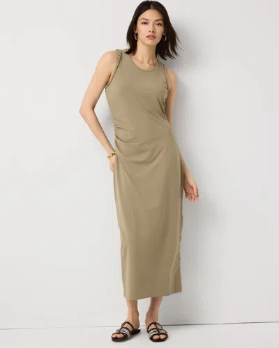 White House Black Market Ruched Sleeveless Midi Dress