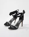 White House Black Market Satin Bow Heeled Sandals In Black