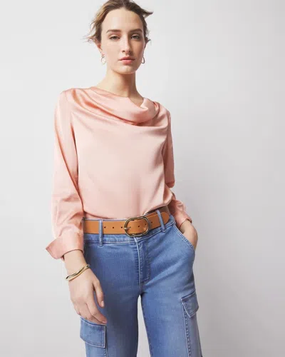 White House Black Market Satin Cowl Neck Blouse In Bisou