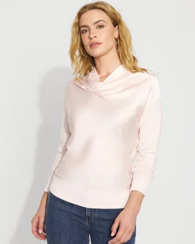 White House Black Market Satin Mix Snit Top In Pink