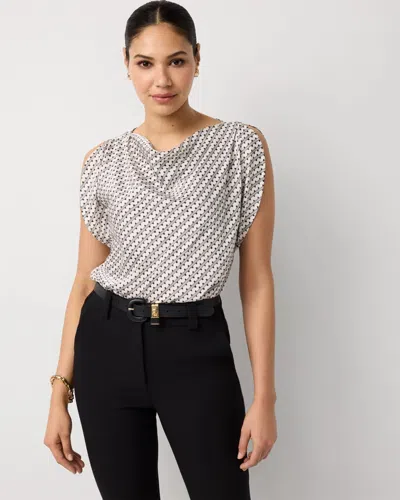 White House Black Market Satin Petal Sleeve Blouse