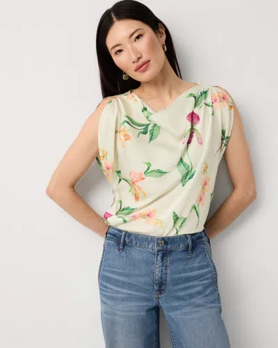 White House Black Market Satin Petal Sleeve Blouse